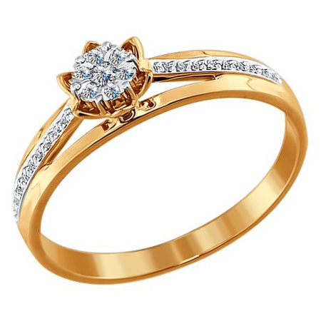 Кольцо, золото, бриллиант, 1011280